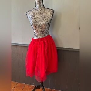 SHEIN XL Red Tulle Skirt